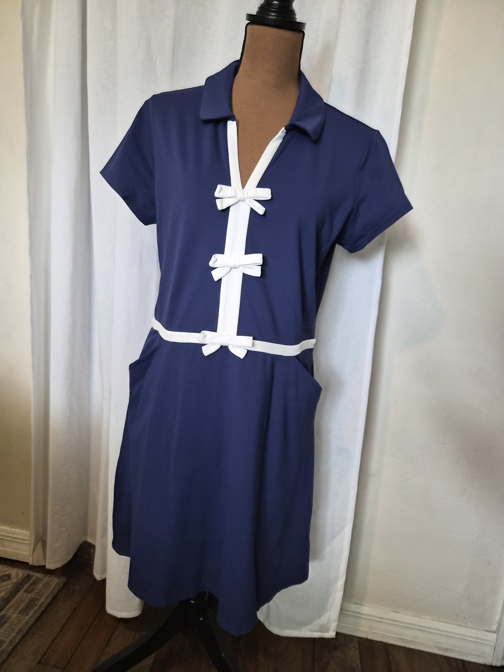 Lilly Pulitzer Navy Blue Short Sleeve Sailor Dress with White Trim